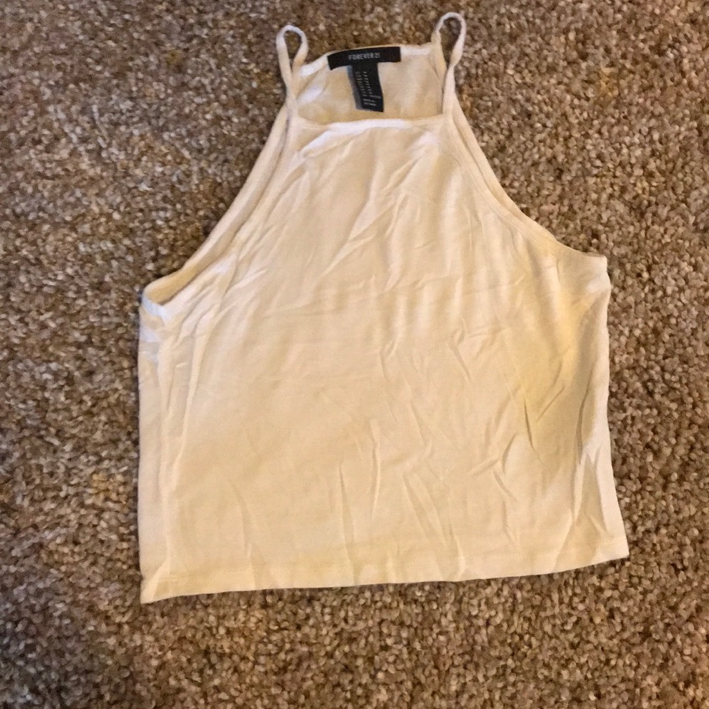 White crop top tank top